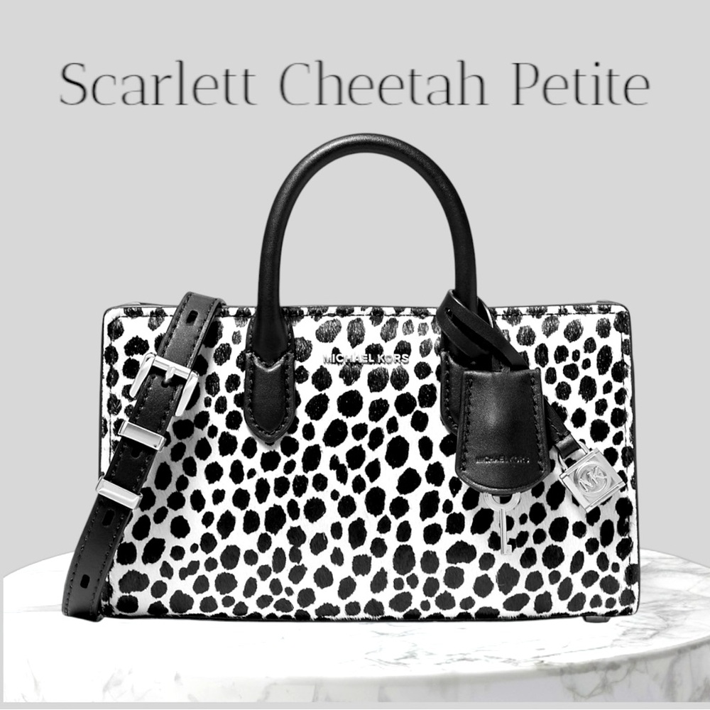 🔥 Michael Kors Scarlett Extra-Small Cheetah Print Calf Hair Crossbody Bag
